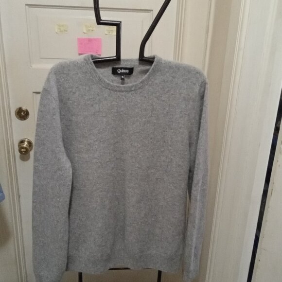 Quince Gray Mongolian Cashmere Knit Sweater Long Sleeve Soft Size XL - Picture 4 of 5